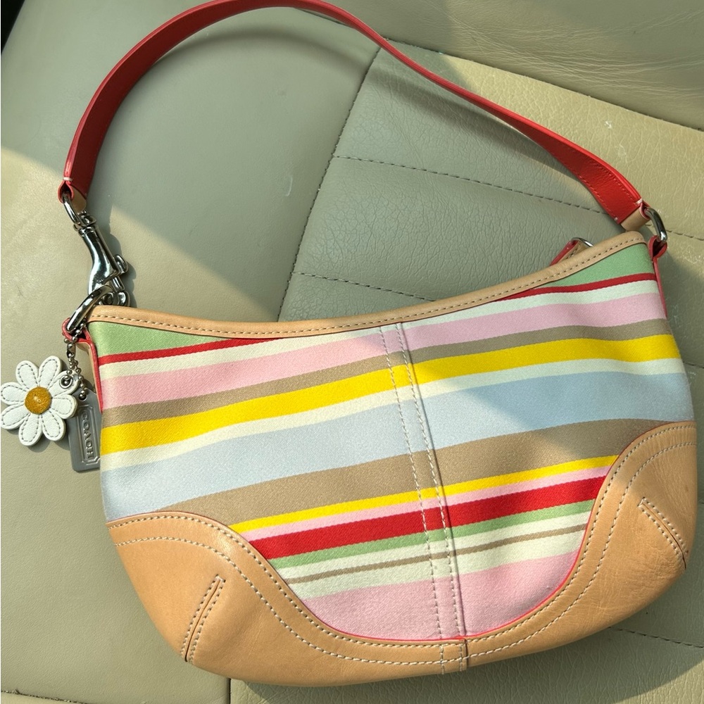 Coach colorful stripe purse